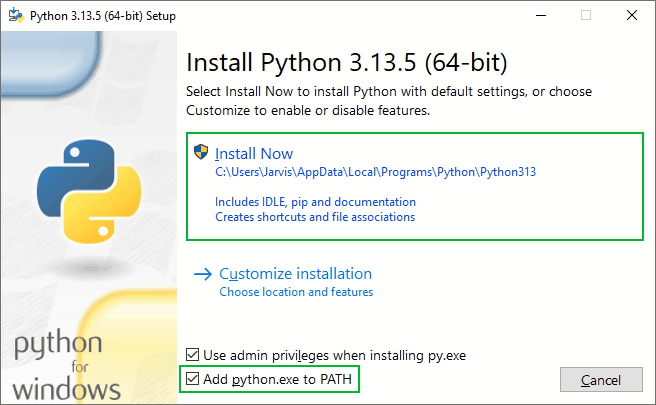 Установка Python 3 на ПК