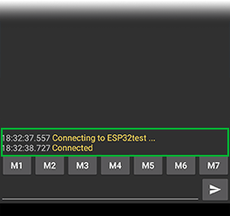 Телефон подключён к ESP32test