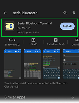 Приложение Serial Bluetooth Terminal
