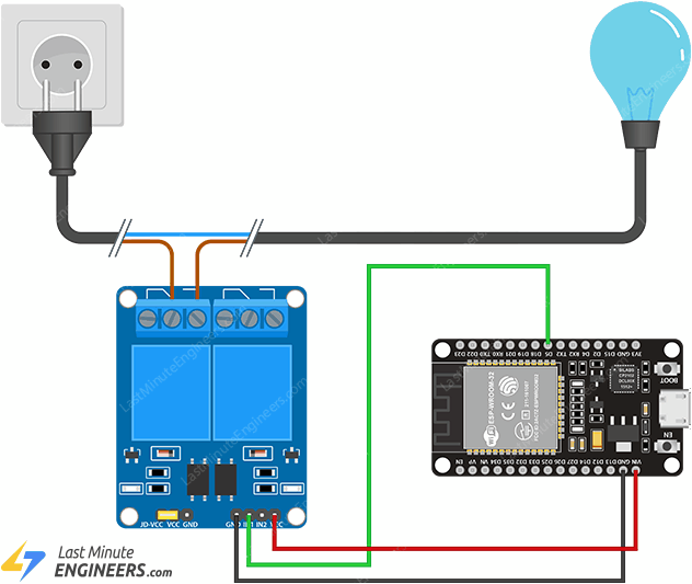 Подключение модуля реле к ESP32