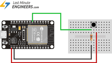 Подключение кнопки к ESP32 для внешнего источника пробуждения ext0