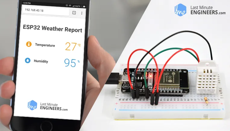 Подключение DHT11 DHT22 AM2302 к ESP32 и отображение значений на веб-сервере