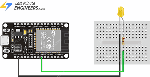 Подключение светодиода к ESP32 для управления ШИМ