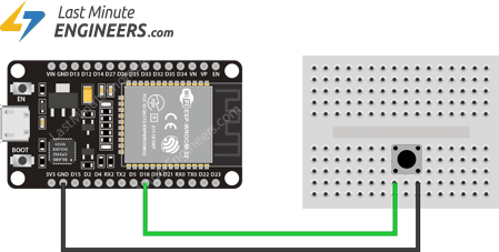 Подключение тактовой кнопки к ESP32 для прерывания GPIO