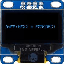 Отображение HEX, десятичных, восьмеричных, двоичных чисел на OLED дисплейном модуле