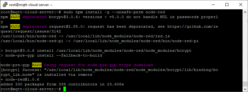 Установка Node-RED через NPM