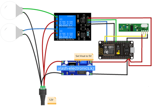 Схема подключения Alexa ESP8266