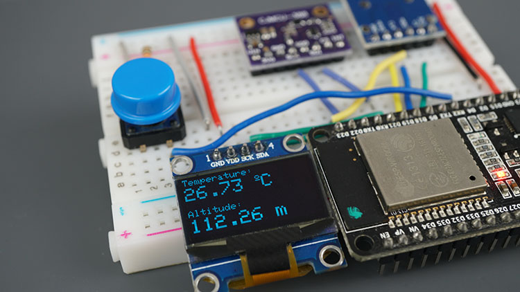ESP32 BMP388 датчик высоты давления температуры Arduino OLED SSD1306 MicroSD карта