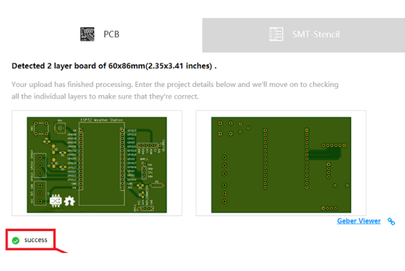 Успешная загрузка JLCPCB