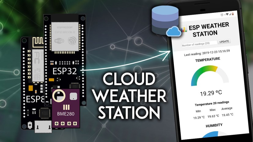 Облачная метеостанция на ESP32/ESP8266 с базой данных MySQL и PHP
