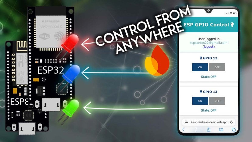 Управление GPIO ESP32 или ESP8266 NodeMCU из любой точки мира Firebase Web App
