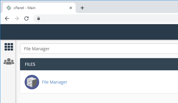 Открытие File Manager в cPanel
