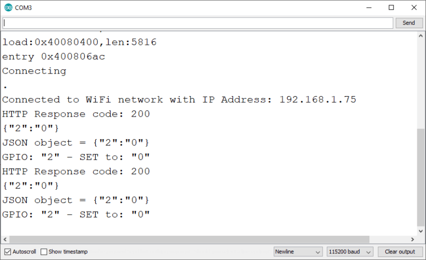 Пример Serial Monitor ESP32 в Arduino IDE