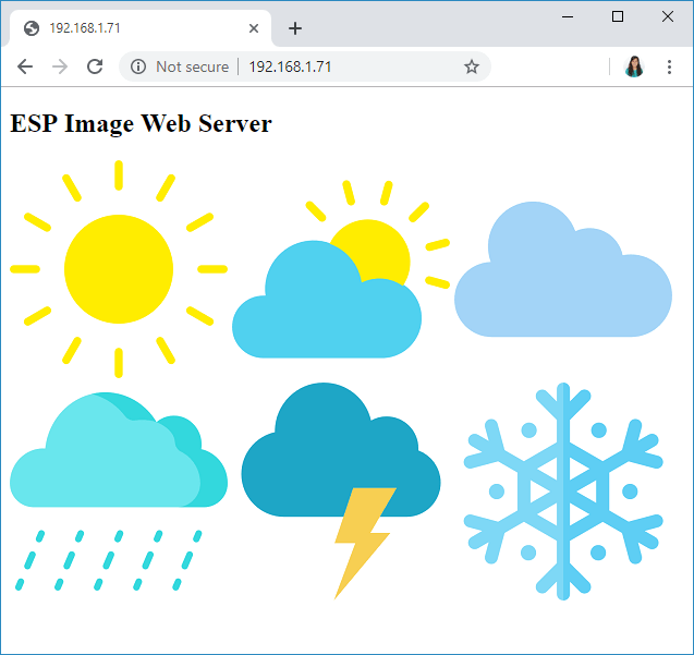 Демонстрация отображения изображений на веб-сервере ESP32 ESP8266