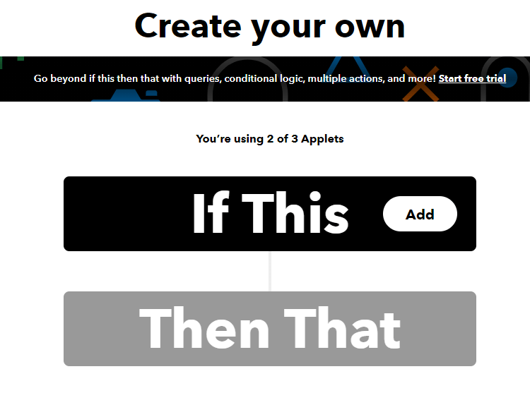 IFTTT Создание апплета
