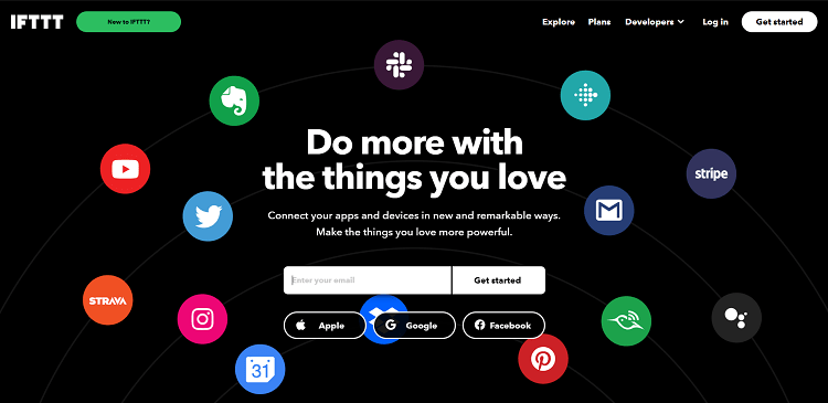 Начальная страница IFTTT Get Started