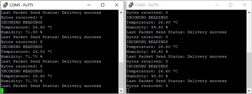 ESP8266 NodeMCU ESP-NOW двусторонняя связь обмен показаниями температуры и влажности