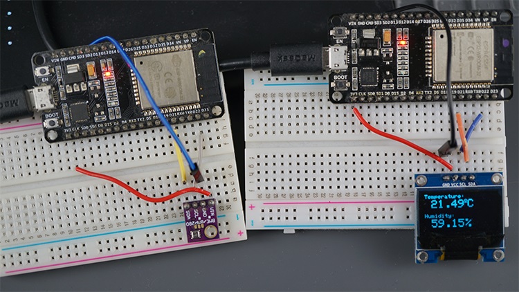 Демонстрация ESP32 BLE Клиент Сервер с OLED-дисплеем