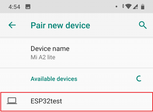 Приложение Serial Bluetooth Terminal -- сопряжение с новым устройством ESP32