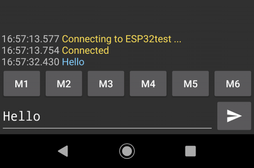 Отправка сообщения Hello через Bluetooth на ESP32