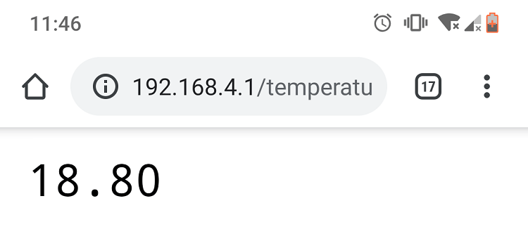 Тестирование запроса температуры ESP32 Server Access Point