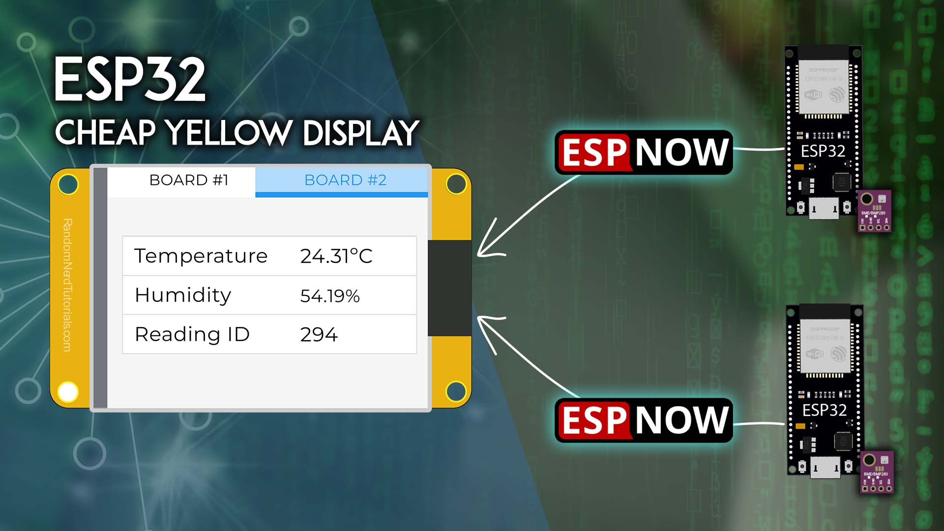 ESP32 CYD с ESP-NOW: прием и отображение данных от нескольких плат