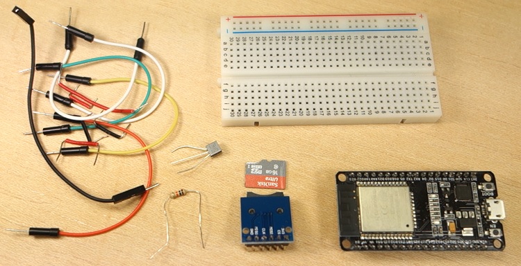 Необходимые компоненты для логирования данных ESP32