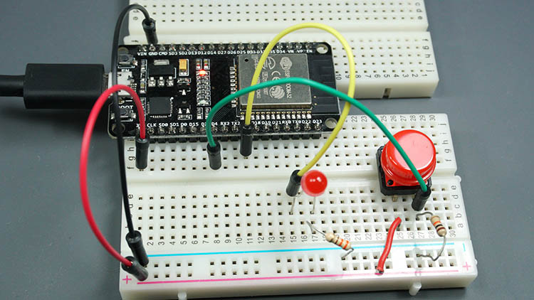 ESP32 кнопка не нажата - светодиод выключен