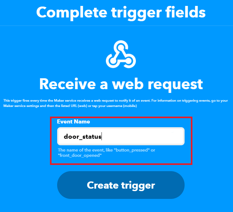 IFTTT настройка имени события