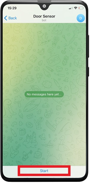 Начало разговора с Telegram-ботом
