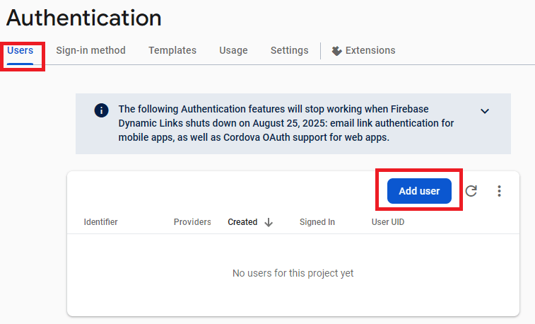Firebase создание нового пользователя