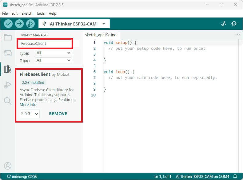Установка библиотеки Firebase Client Arduino IDE