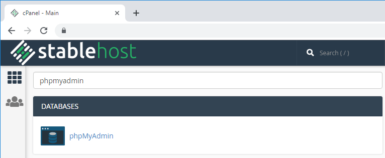 ESP32 ESP8266 CPanel — открытие phpMyAdmin