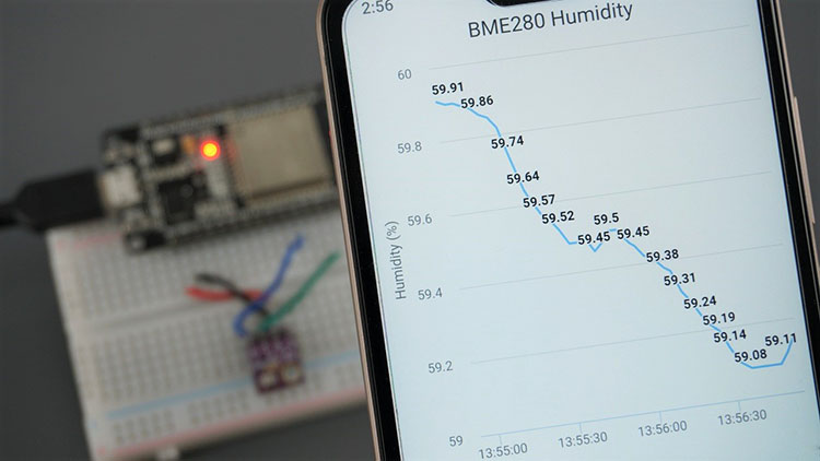 Веб-сервер с графиком влажности ESP32 ESP8266 BME280 Arduino IDE