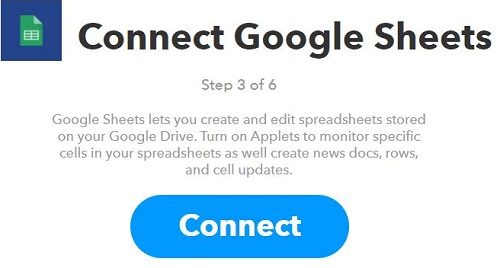 IFTTT подключение Google Sheets