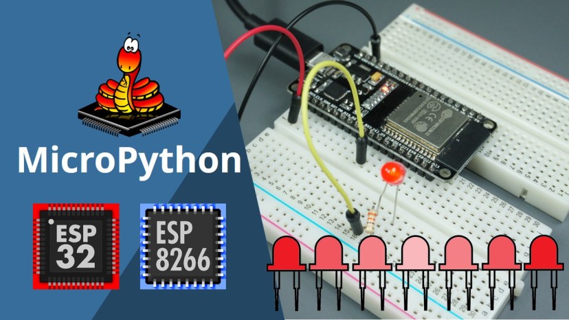 ESP32/ESP8266 PWM с MicroPython — плавная регулировка яркости светодиода
