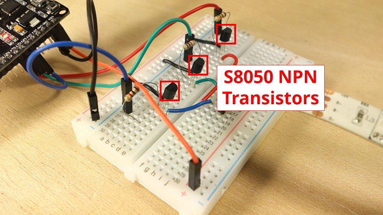 ESP32/ESP8266 RGB светодиодная лента -- схема с NPN транзисторами