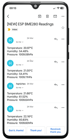 ESP32 ESP8266 Email-уведомление с показаниями температуры влажности давления через PHP