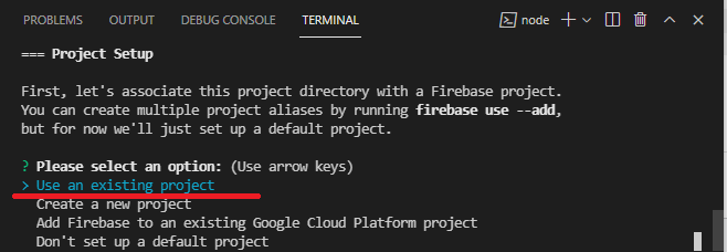 Настройка проекта Firebase в VS Code