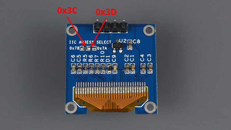 Выбор другого I2C адреса на OLED дисплее SSD1306