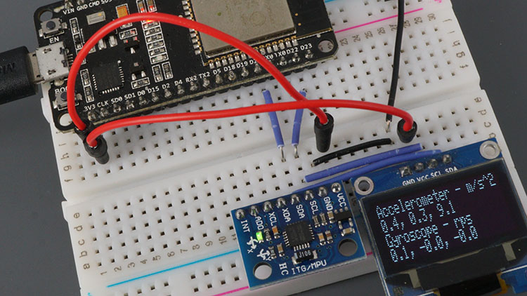 ESP32 с MPU-6050 и OLED-дисплеем -- демонстрация