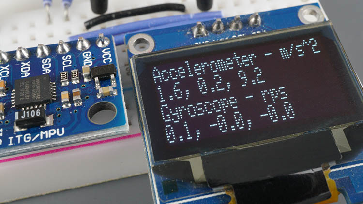 Демонстрация работы MPU-6050 с OLED-дисплеем на ESP32