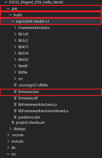 VS Code с PlatformIO директория файла Bin ESP32 ESP8266