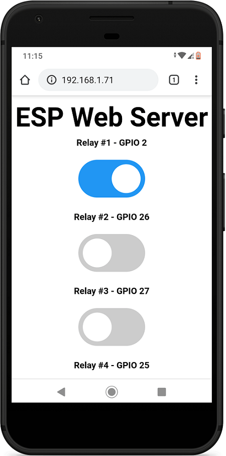 Управление несколькими реле через веб-сервер ESP32