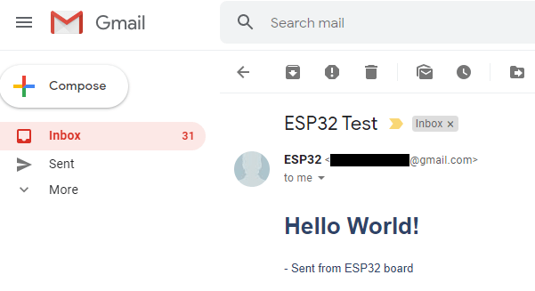 ESP32 SMTP-сервер — отправка письма с HTML-форматированием