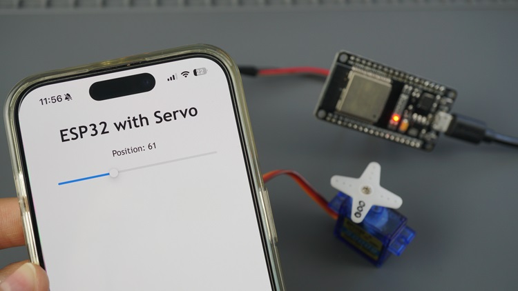 Демонстрация веб-сервера ESP32 для управления сервомотором