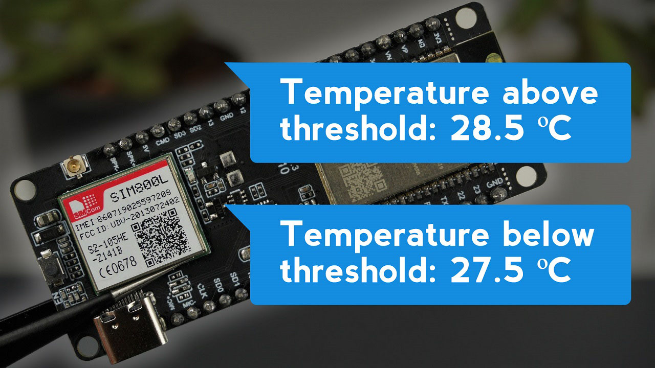 ESP32 SIM800L Send Text Messages (SMS Alert) with Sensor Readings