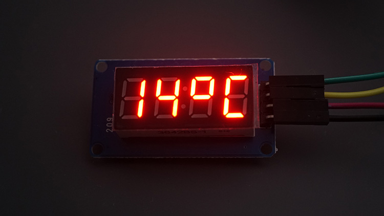 ESP32 с дисплеем TM1637 - отображение температуры в Цельсиях