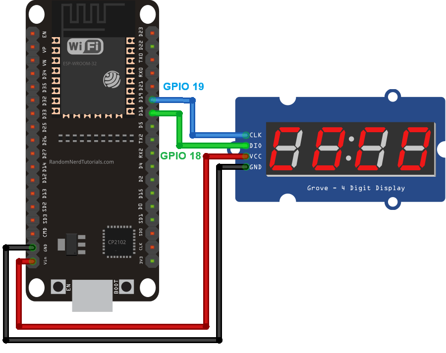TM1637 Display - Подключение к ESP32