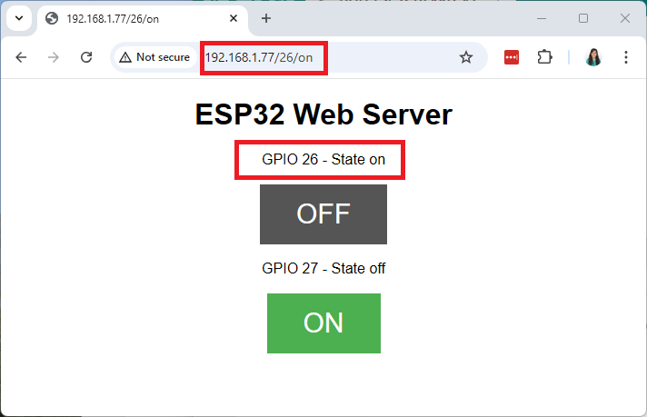 ESP32 Базовый пример веб-сервера — управление выходами объяснение